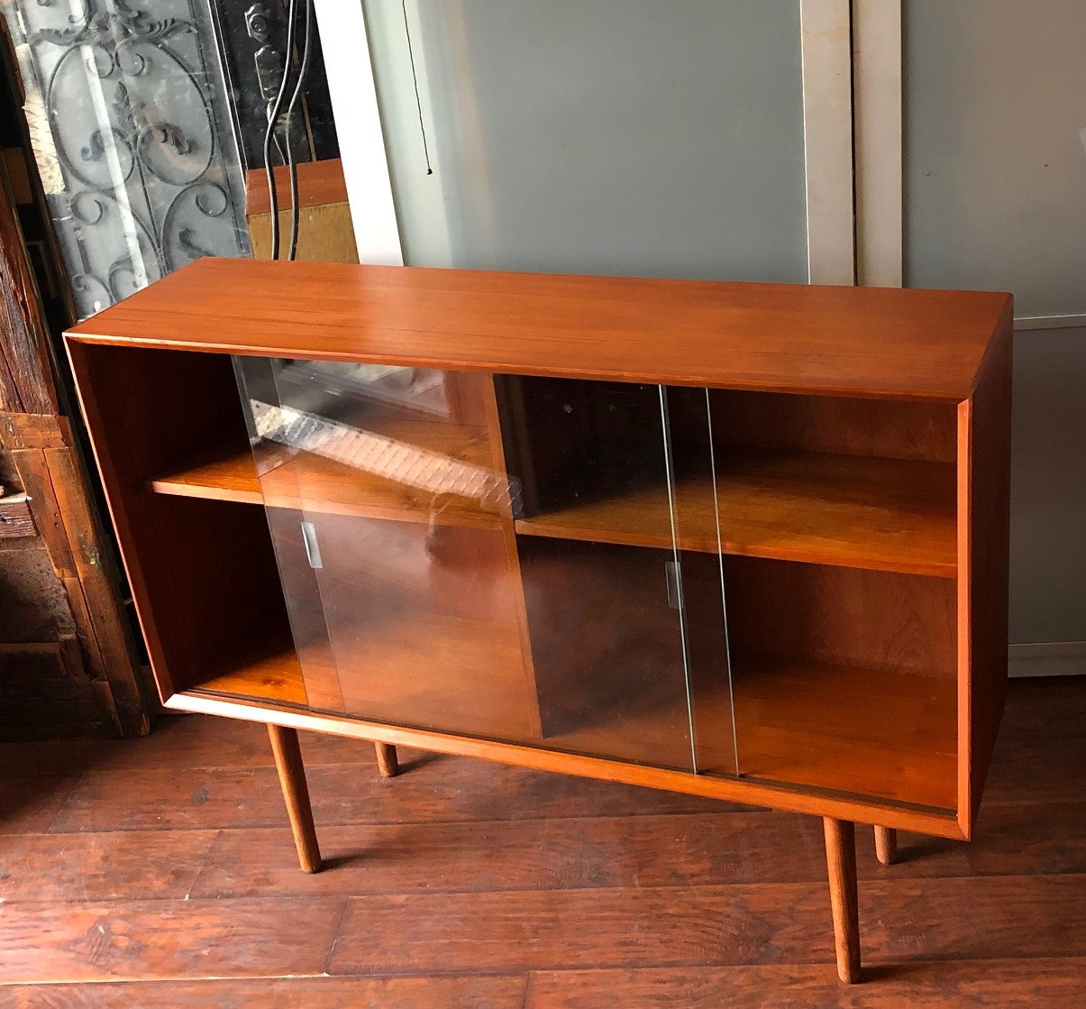 REFINISHED Danish MCM Teak Bookcase Display 4f, perfect - Mid Century Modern Toronto