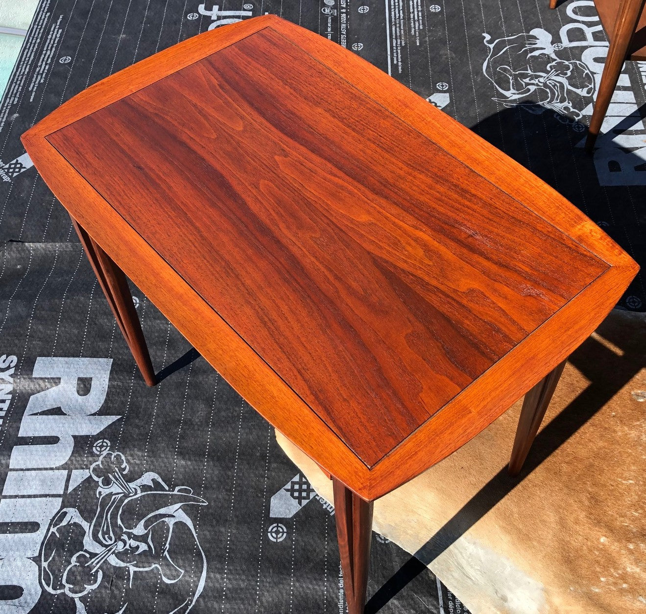 REFINISHED set of 2 MCM Walnut Accent Tables, PERFECT, treated for durability - Mid Century Modern Toronto