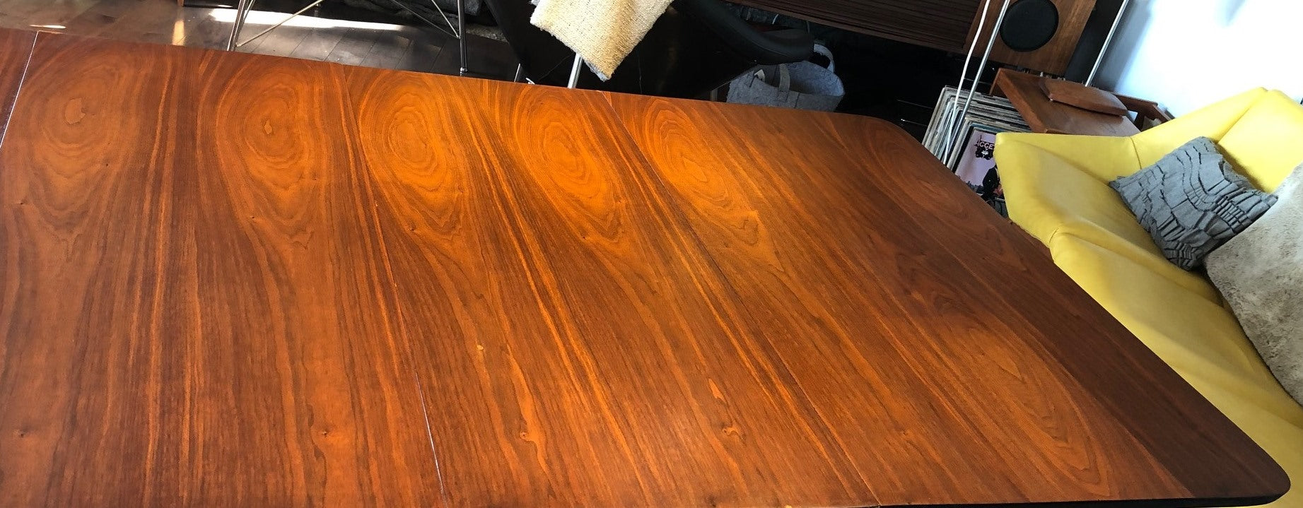 REFINISHED MCM Walnut Dining Table Extendable w 3 leaves 41.5" -98" - Mid Century Modern Toronto