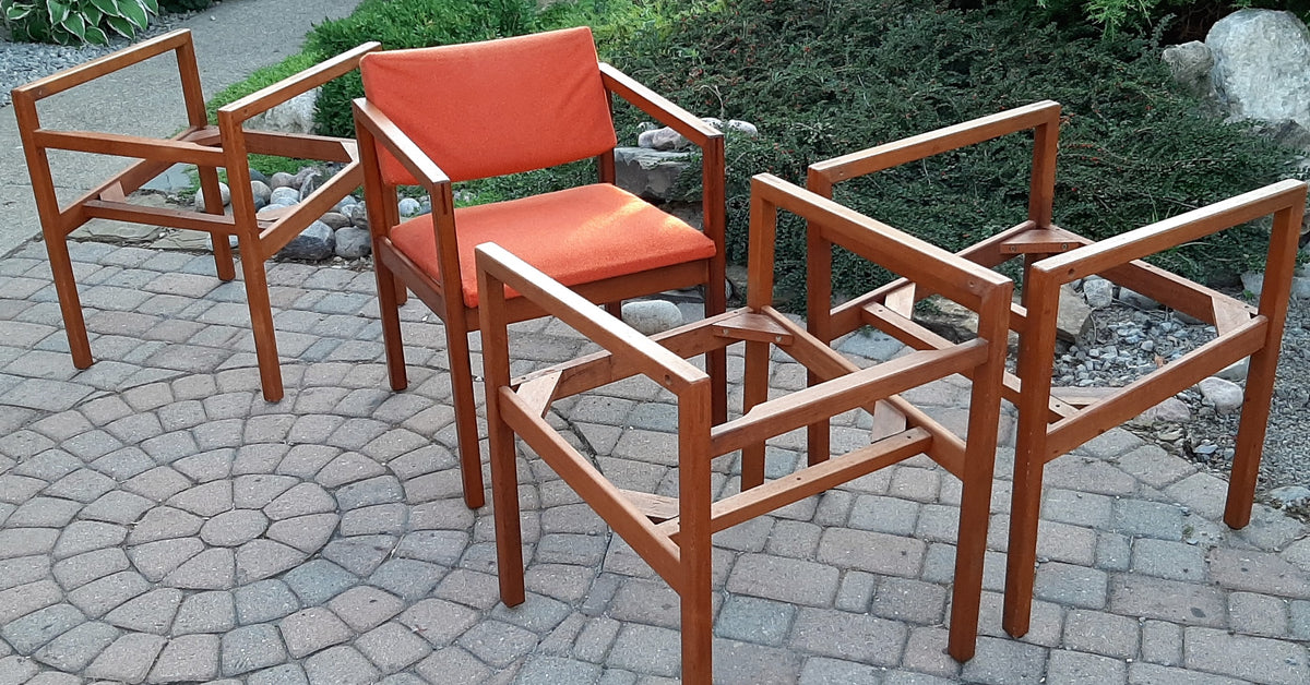 Set of 2 REFINISHED MCM Teak Armchairs by Brunswick Mfg for Eatons - Mid Century Modern Toronto