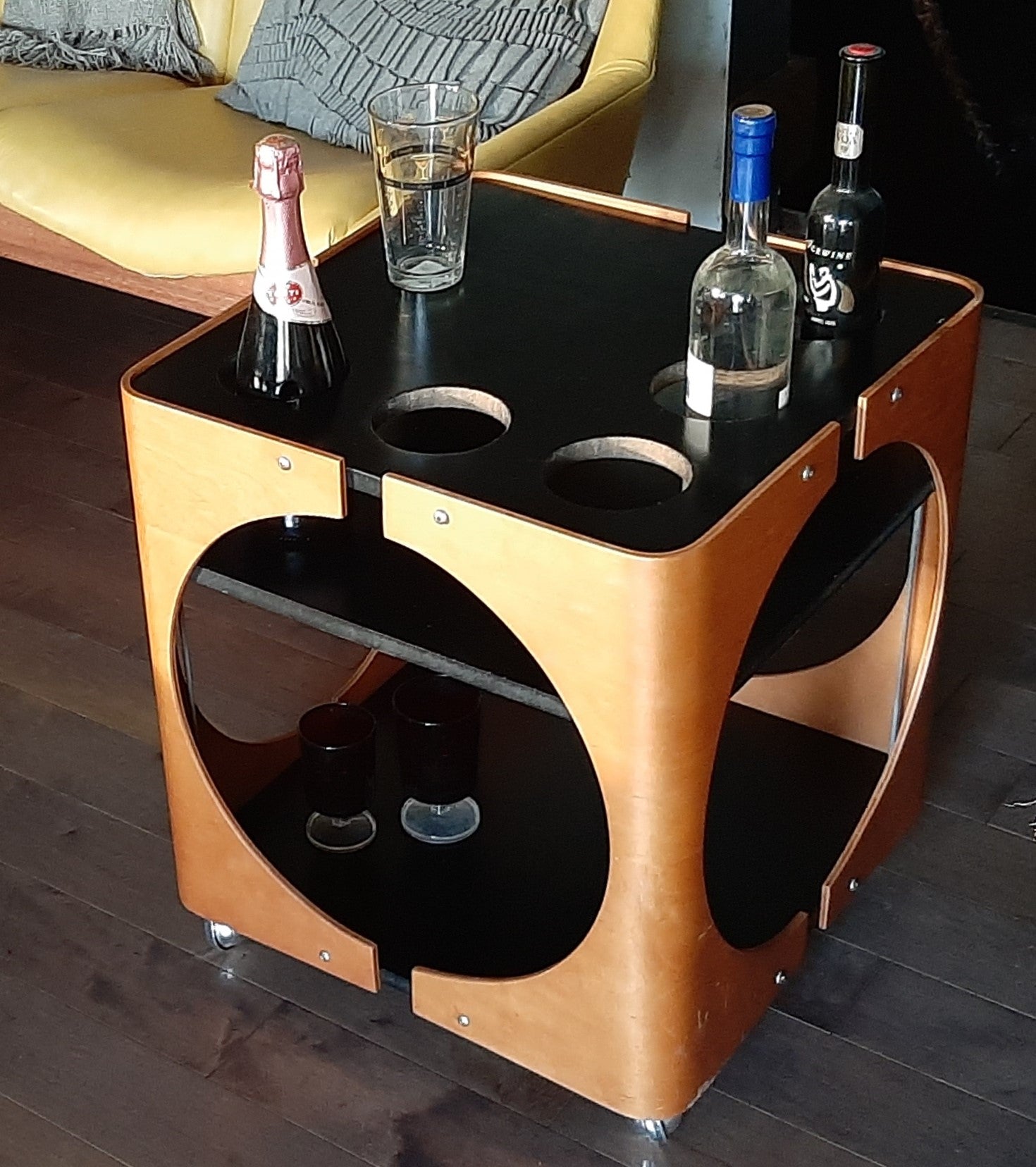 ON HOLD - Mid Century Modern  Bar Cart Serving Trolley, compact - Mid Century Modern Toronto