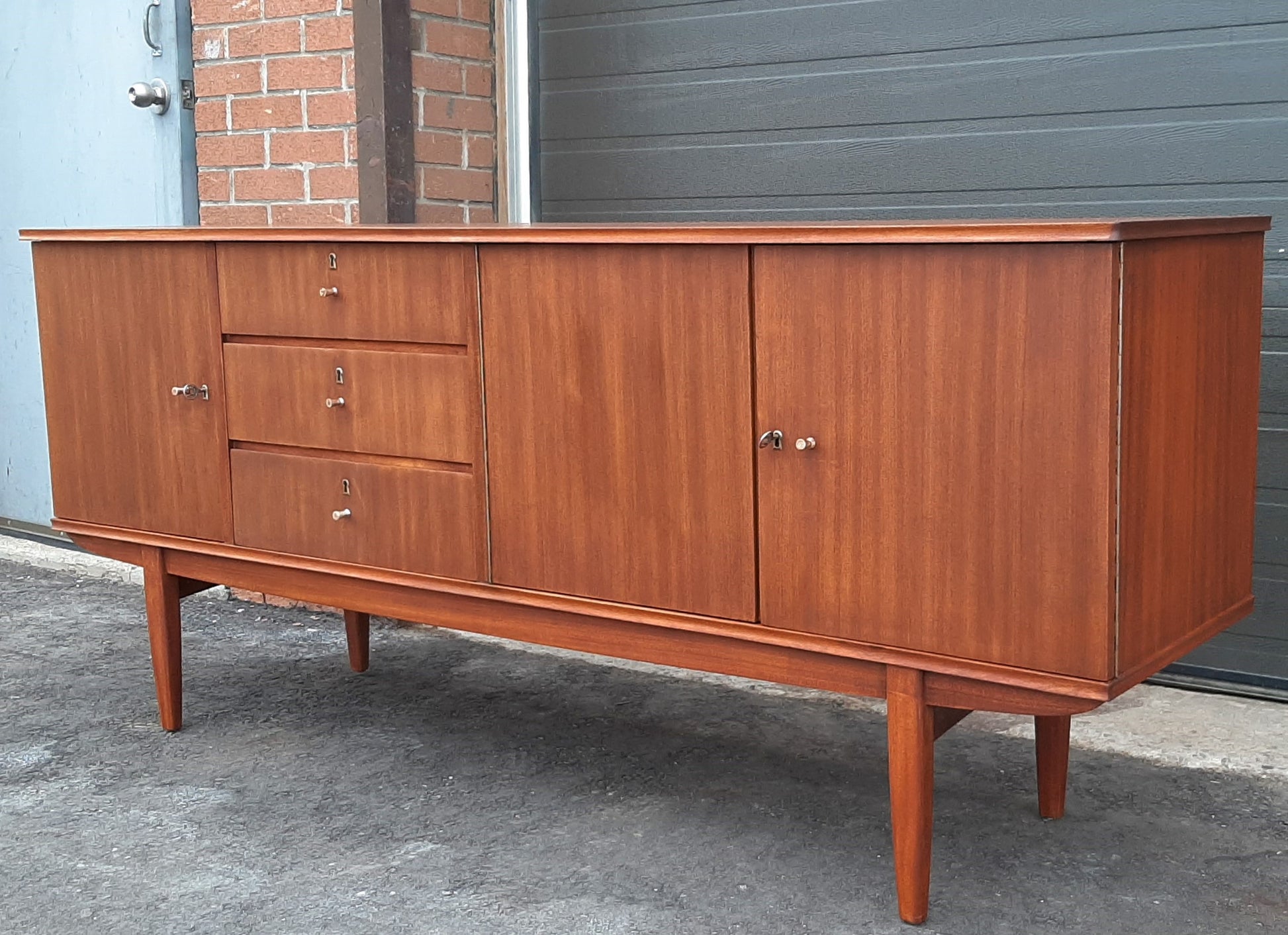 REFINISHED MCM Mahogany Sideboard Credenza 72" PERFECT - Mid Century Modern Toronto