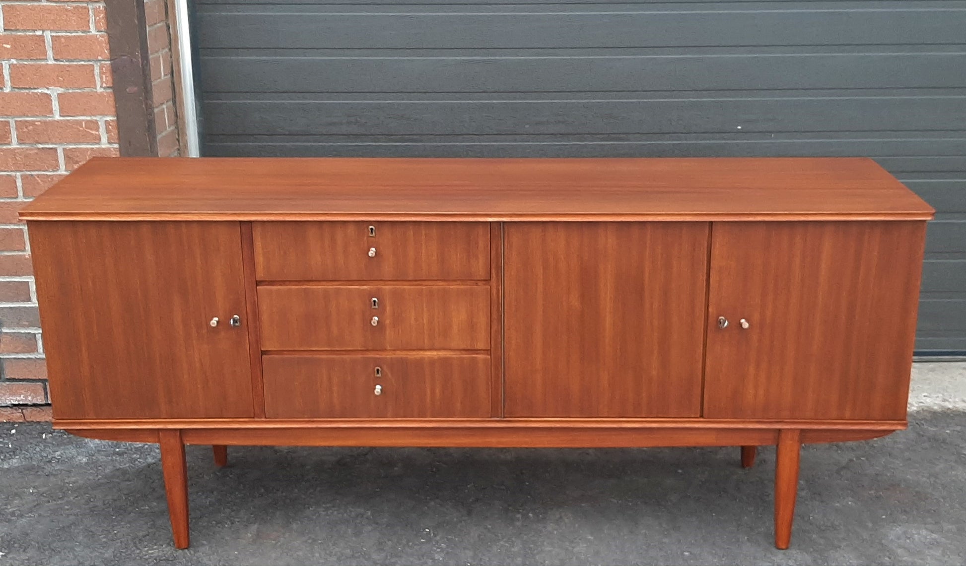 REFINISHED MCM Mahogany Sideboard Credenza 72" PERFECT - Mid Century Modern Toronto