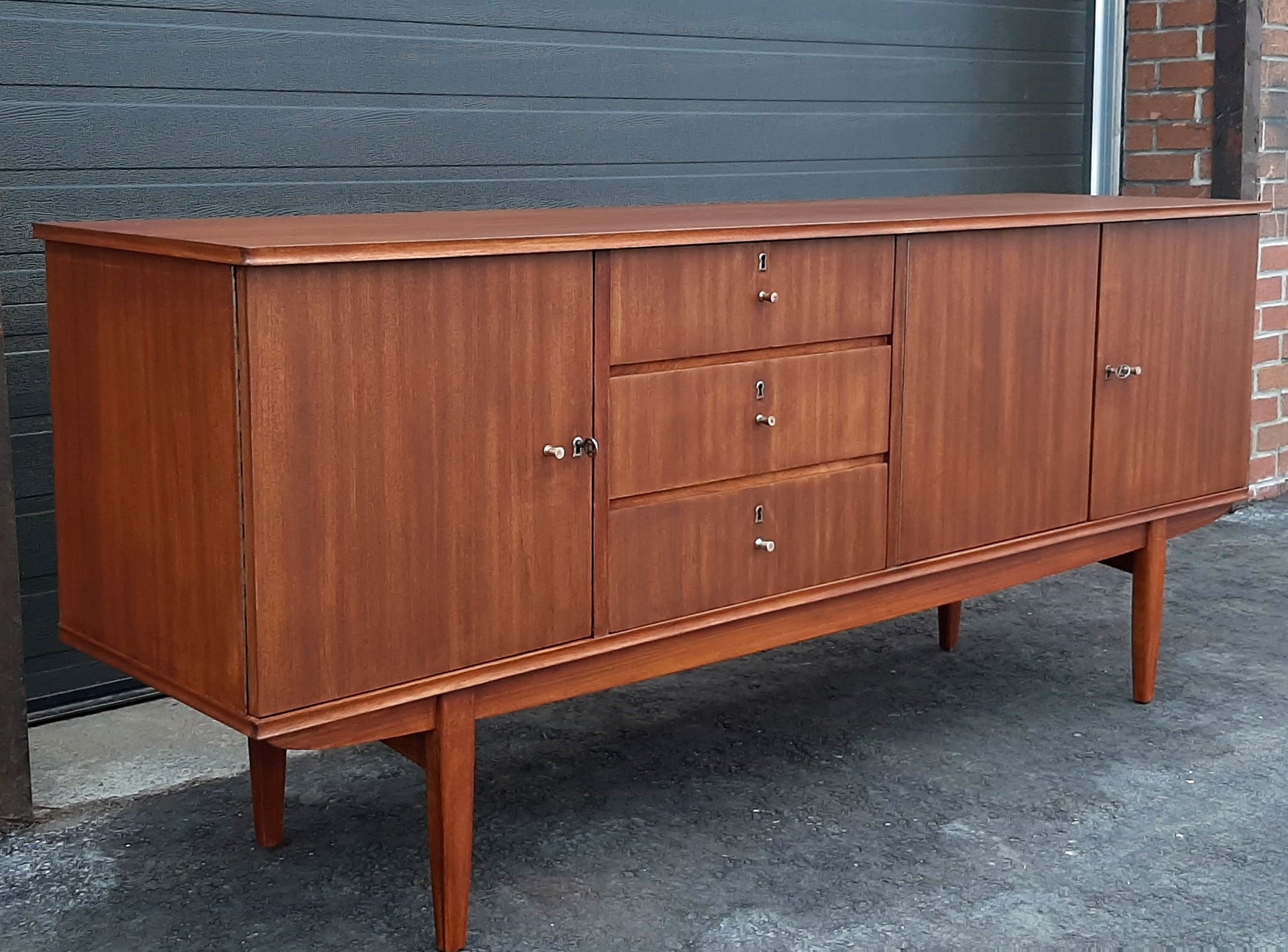 REFINISHED MCM Mahogany Sideboard Credenza 72" PERFECT - Mid Century Modern Toronto