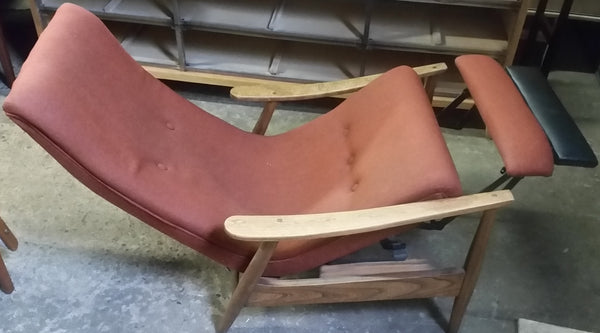 Will be REFINISHED & REUPHOLSTERED in charcoal wool MCM Lounge Chair Recliner - Mid Century Modern Toronto