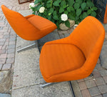 Set of 2 Vintage MCM  Reupholstered Swivel Lounge Chairs, Orange Wool, Perfect - Mid Century Modern Toronto 4