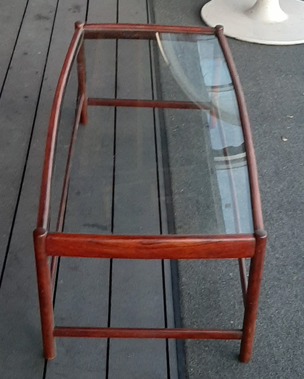 RESERVED for K. ***REFINISHED MCM Solid Rosewood Coffee Table with a glass insert top, PERFECT - Mid Century Modern Toronto