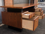 Mid Century Modern Rosewood executive desk with finished back, optional glass top - super SALE - Mid Century Modern Toronto 2
