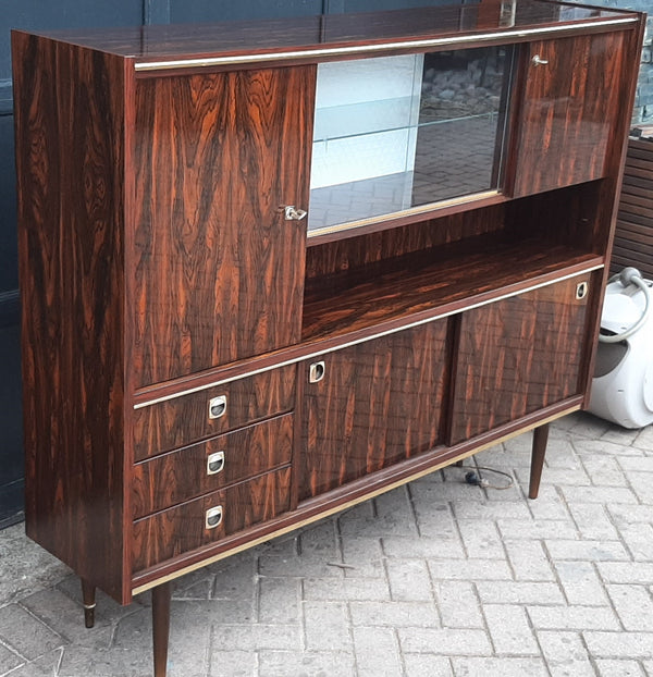 RESTORED Mid Century Modern Rosewood Highboard compact narrow, PERFECT - Mid Century Modern Toronto
