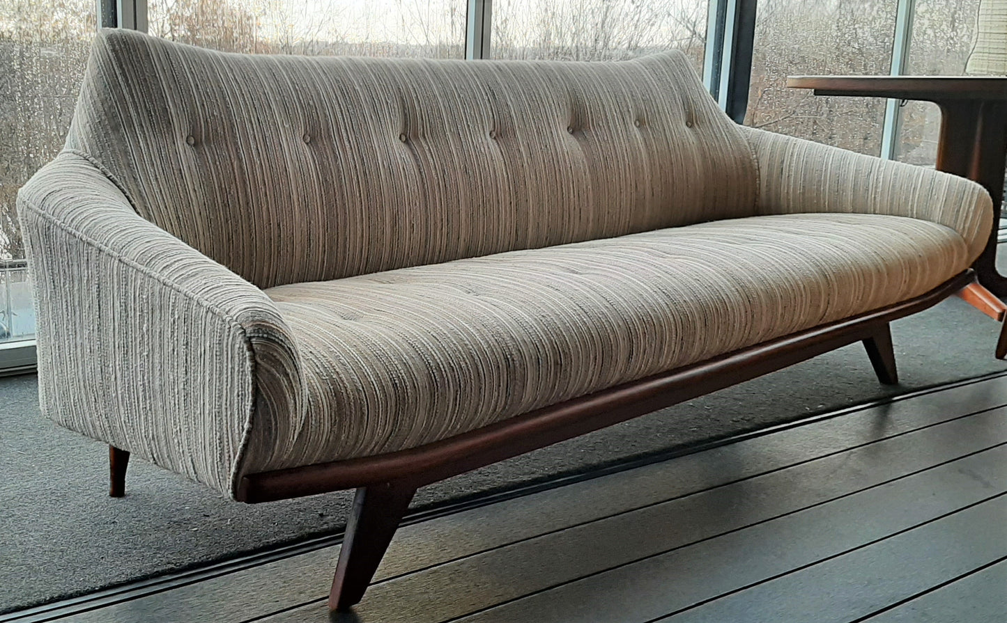 Vintage Mid-Century Modern Sofa with REFINISHED wooden frame 7ft Gondola style, SUPER SALE - Mid Century Modern Toronto