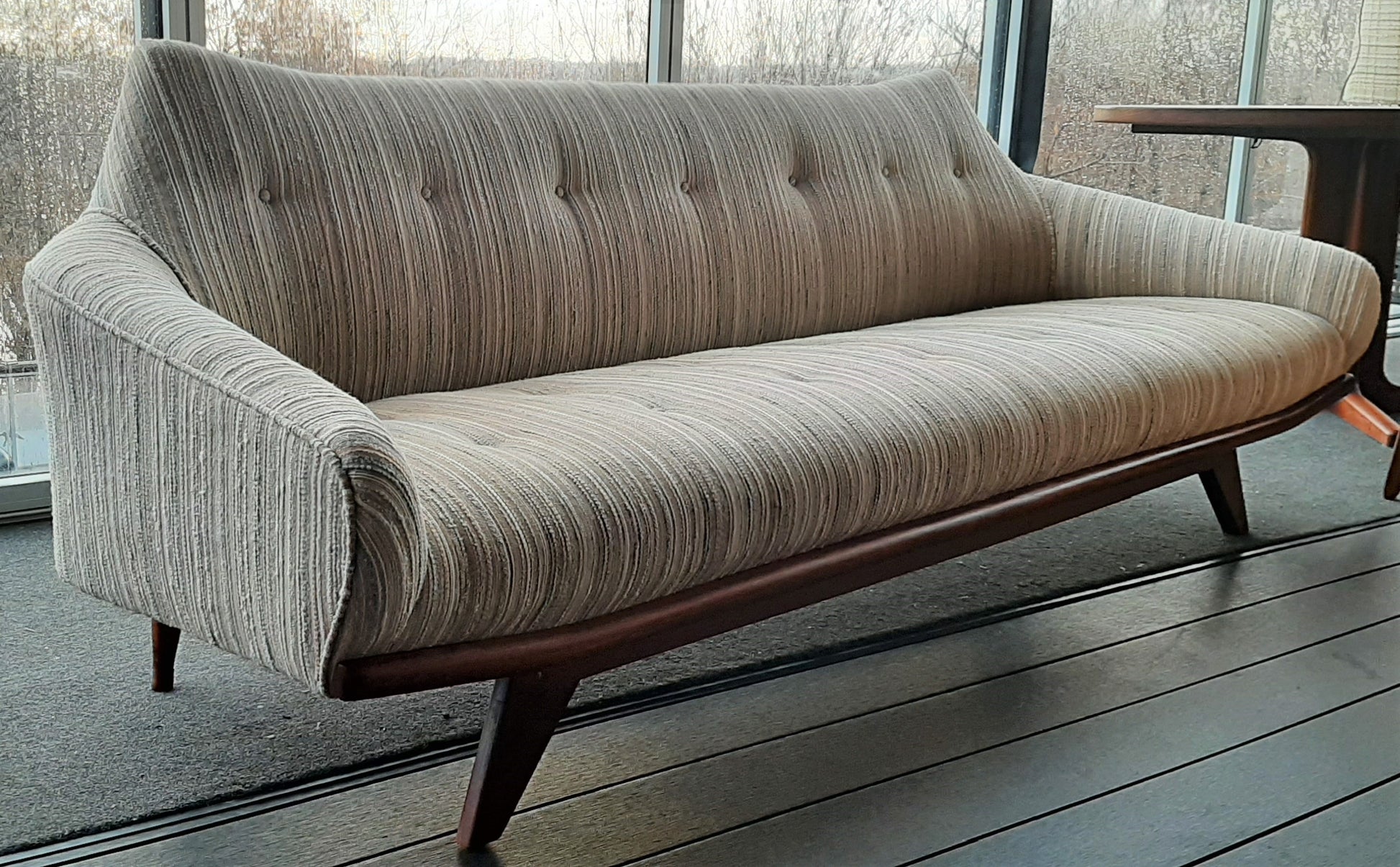 Vintage Mid-Century Modern Sofa with REFINISHED wooden frame 7ft Gondola style, SUPER SALE - Mid Century Modern Toronto