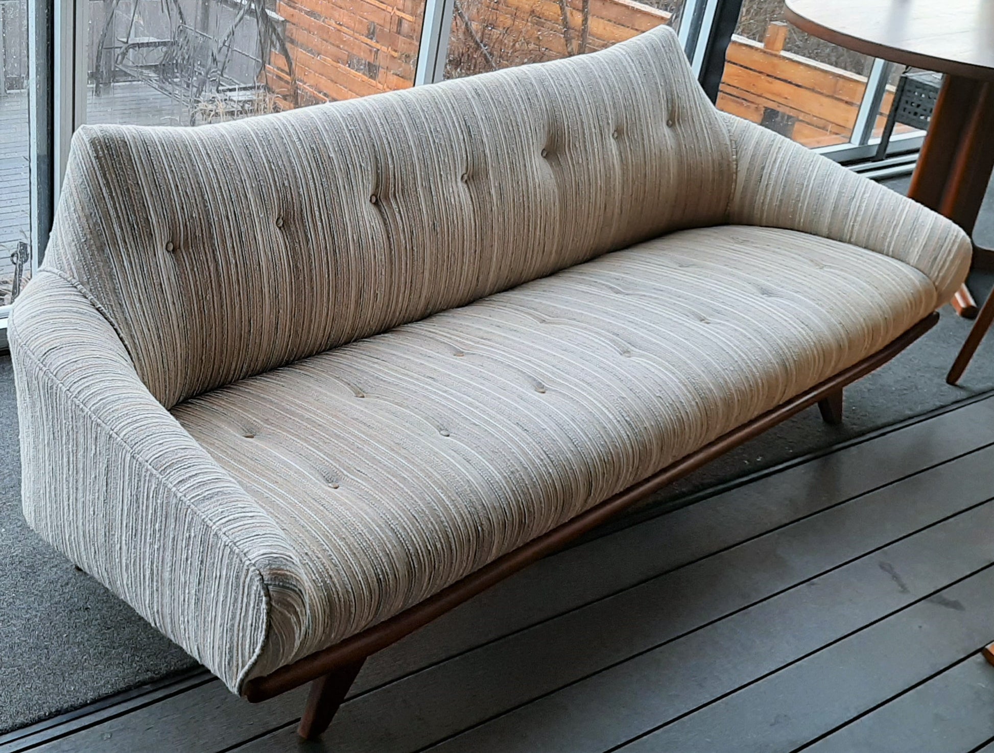 Vintage Mid-Century Modern Sofa with REFINISHED wooden frame 7ft Gondola style, SUPER SALE - Mid Century Modern Toronto