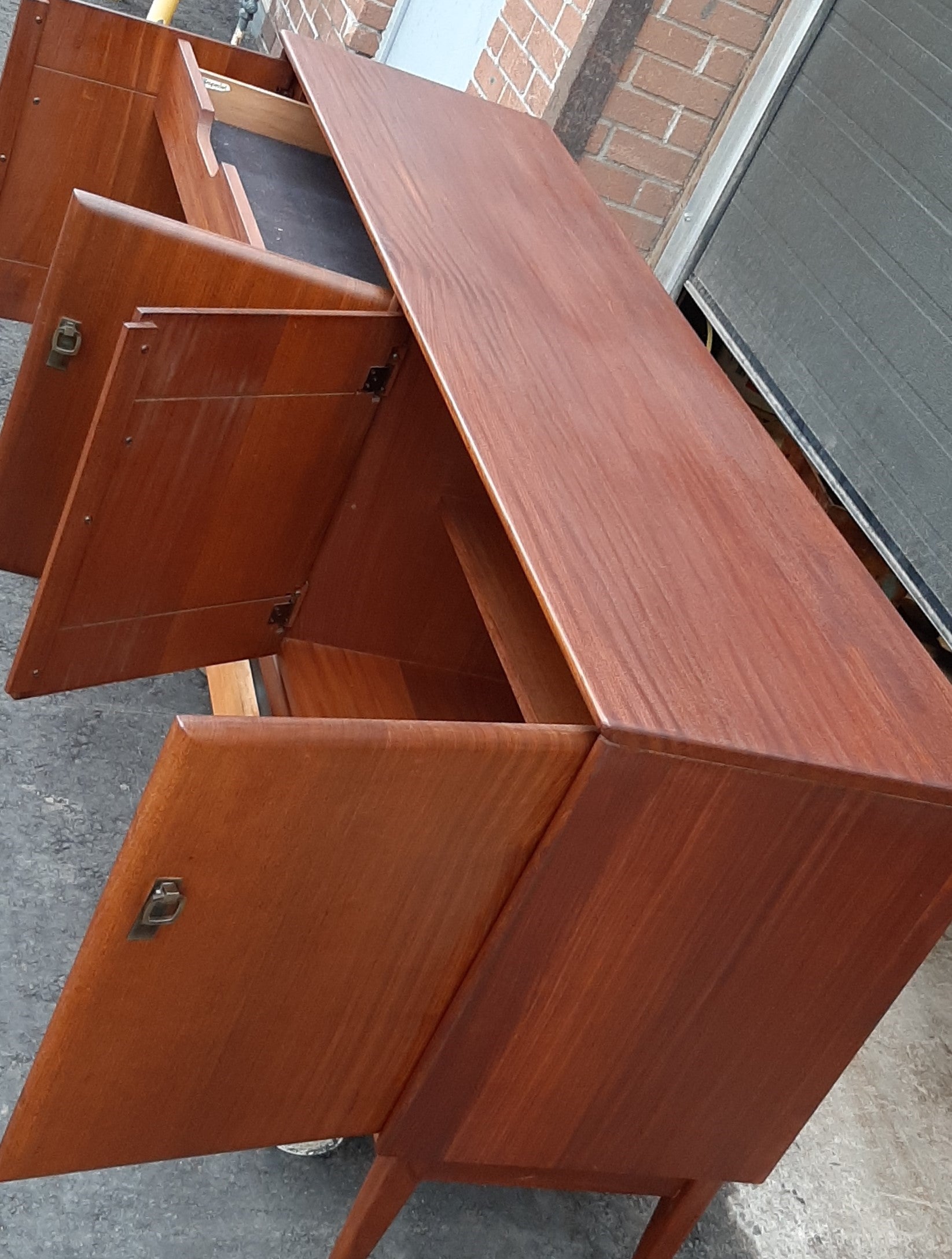 REFINISHED MCM  SOLID TEAK Sideboard TV Media Console by Imperial 66" , PERFECT - Mid Century Modern Toronto