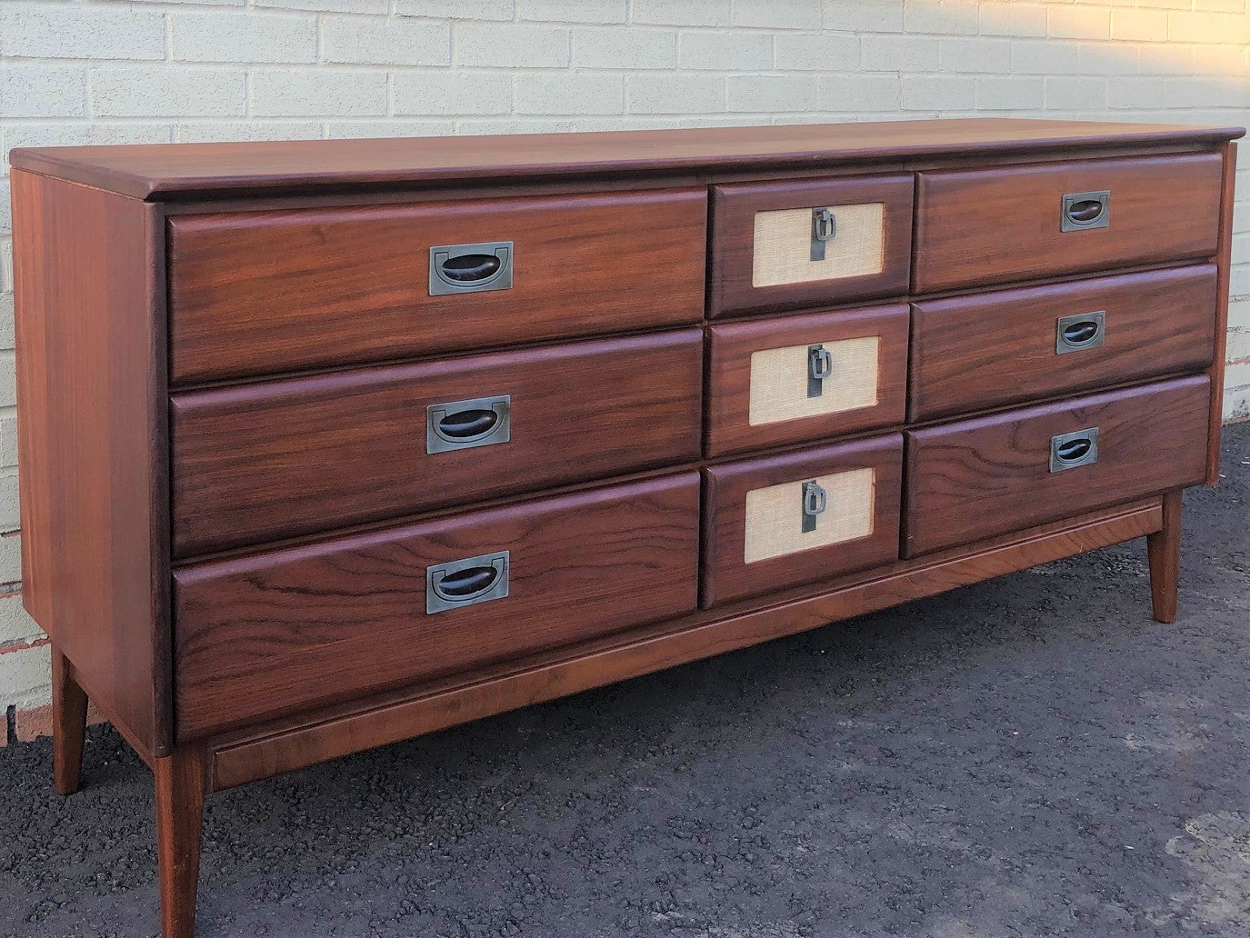 REFINISHED MCM  SOLID TEAK Compact Wardrobe and 9 Drawers Dresser by Imperial, PERFECT - Mid Century Modern Toronto