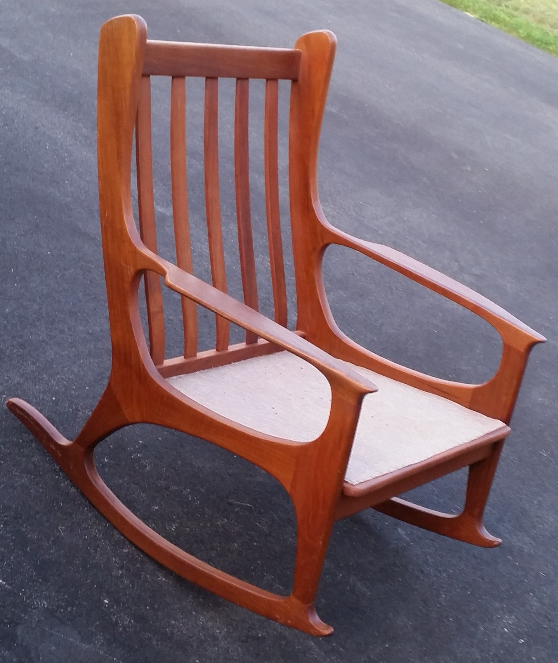 ON HOLD for S.***Will be REUPHOLSTERED REFINISHED Mid-Century Modern Teak Rocking Chair - Mid Century Modern Toronto