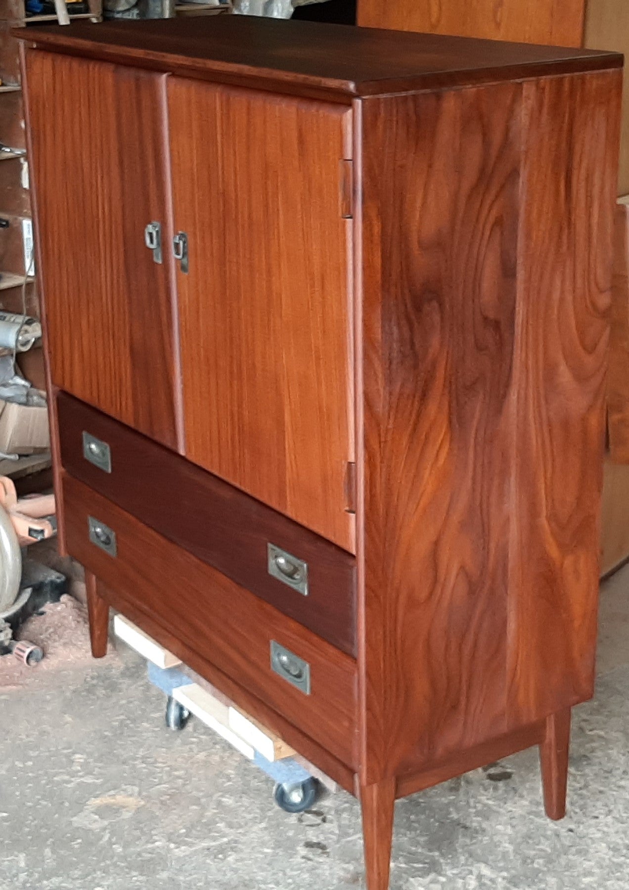 REFINISHED MCM  SOLID TEAK Compact Wardrobe and 9 Drawers Dresser by Imperial, PERFECT - Mid Century Modern Toronto