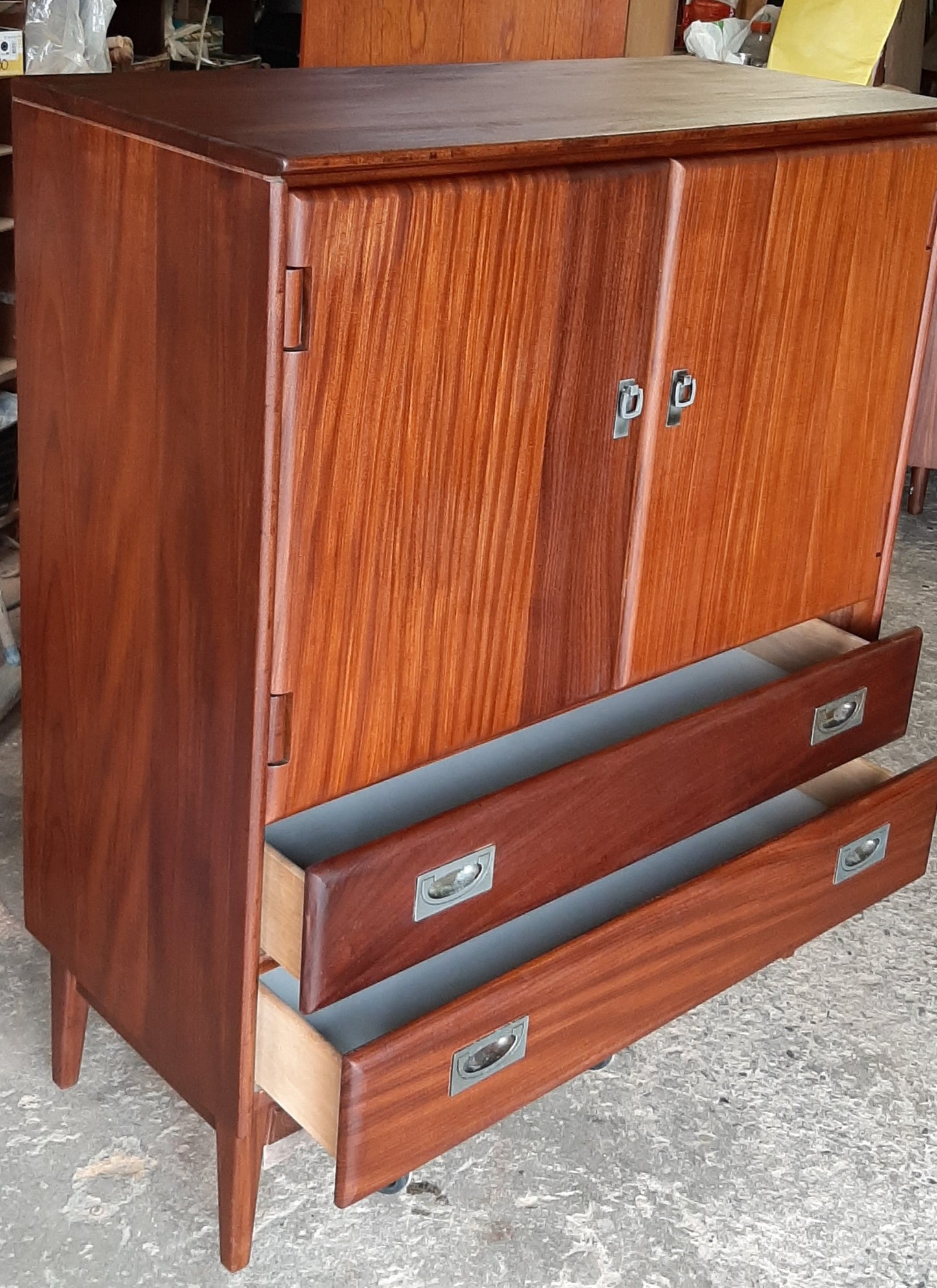 REFINISHED MCM  SOLID TEAK Compact Wardrobe and 9 Drawers Dresser by Imperial, PERFECT - Mid Century Modern Toronto