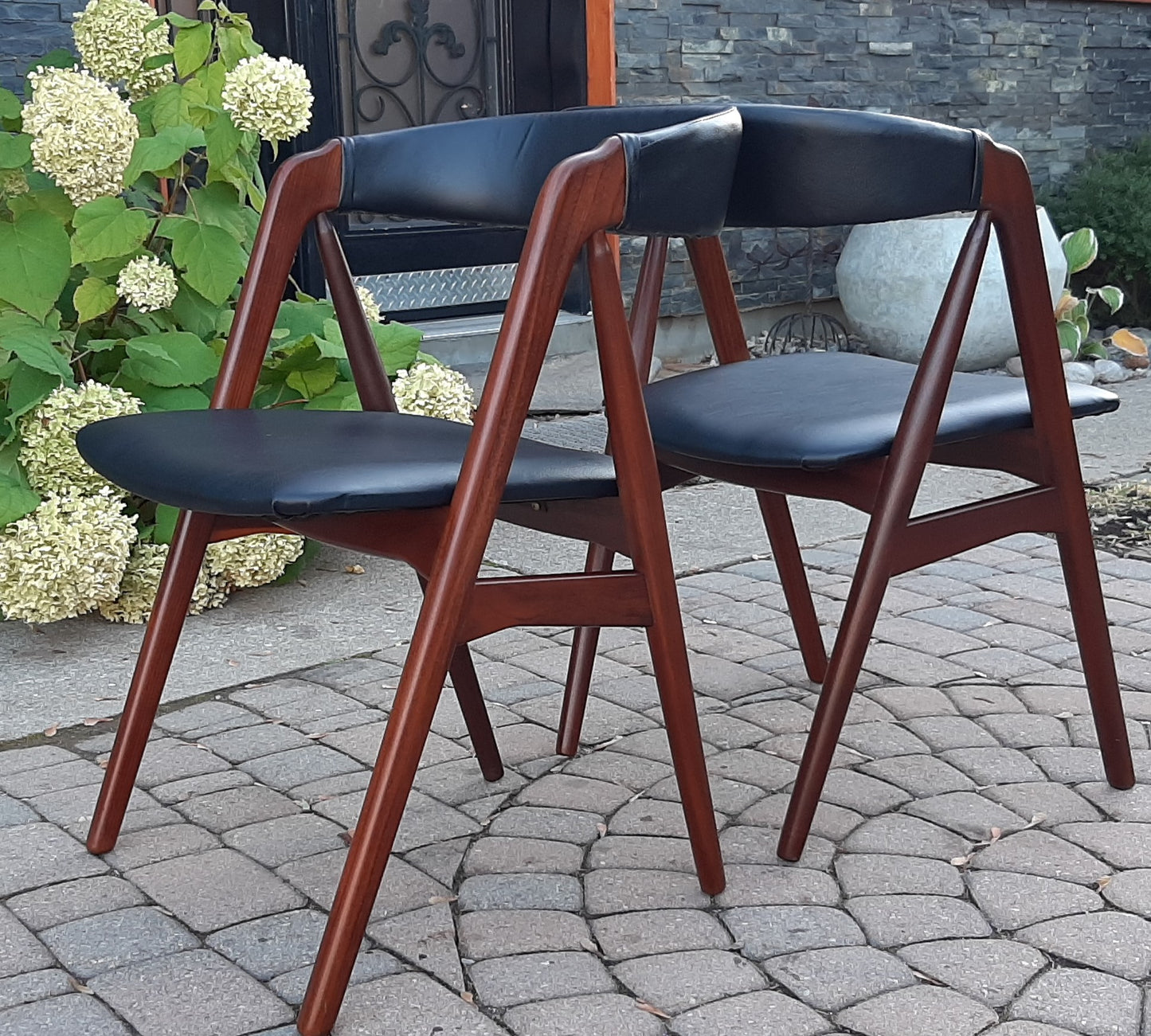 2 RESTORED REUPHOLSTERED MCM  Danish MCM Teak Compass Armchairs, perfect - Mid Century Modern Toronto