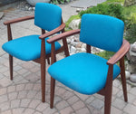 2 REFINISHED REUPHOLSTERED Solid Teak Arm Chairs by Jan Kuypers PERFECT, each $399 - Mid Century Modern Toronto 4