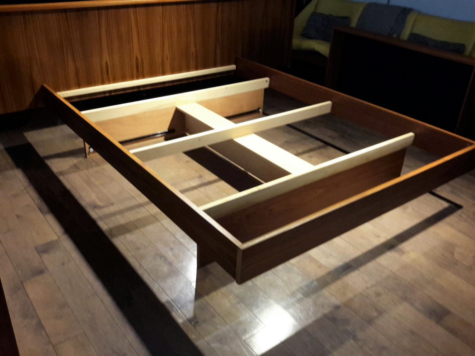 REFINISHED MCM Teak platform bed Queen with storage drawers, 2 night stands options, PERFECT - Mid Century Modern Toronto