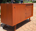 REFINISHED MCM Teak Buffet Sideboard Credenza low, almost perfect, 49