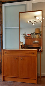 RESTORED Entry MCM Teak Cabinet & Mirror, PERFECT - Mid Century Modern Toronto 1