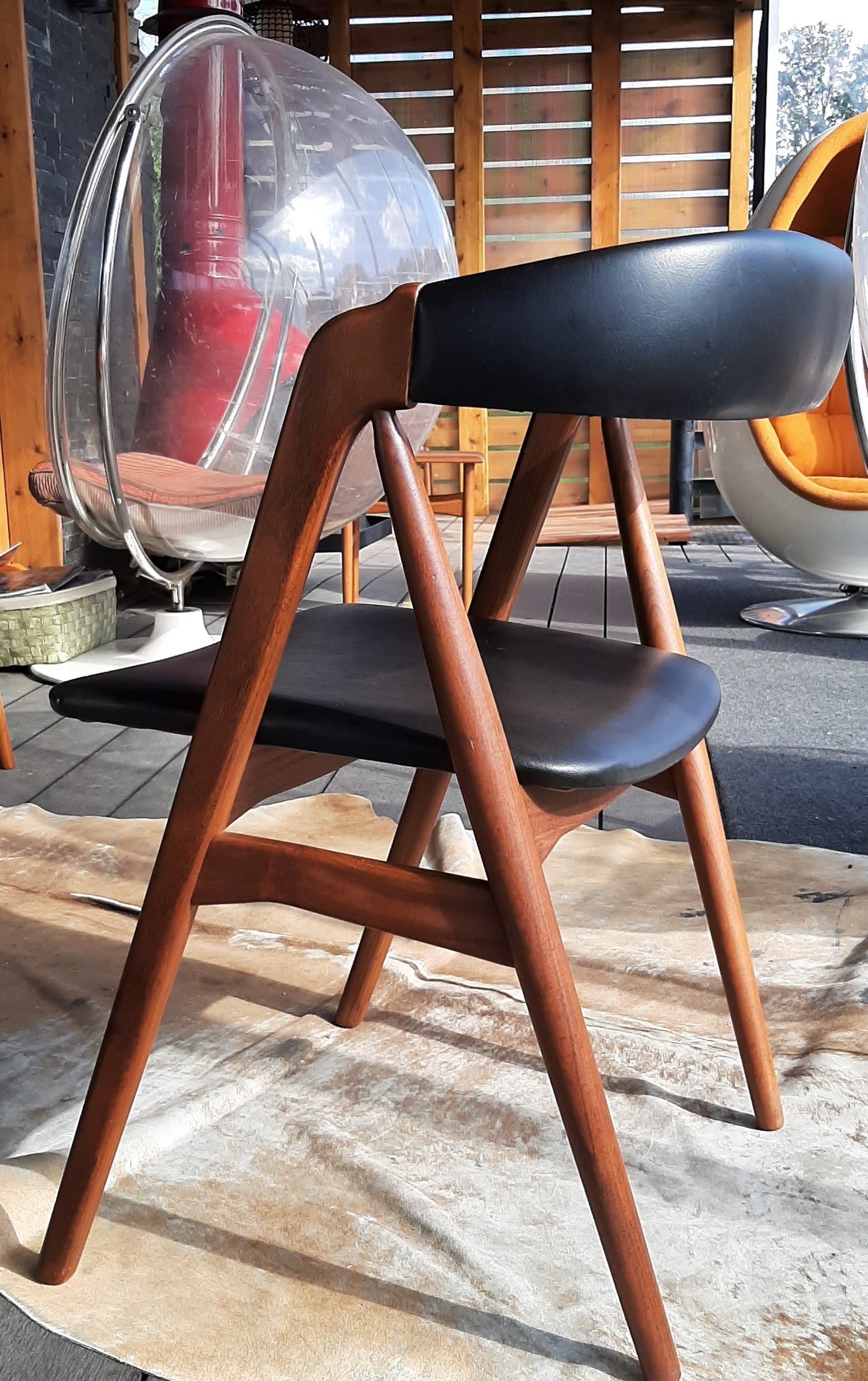 RESTORED Danish MCM Teak Compass Armchair, single, perfect - Mid Century Modern Toronto