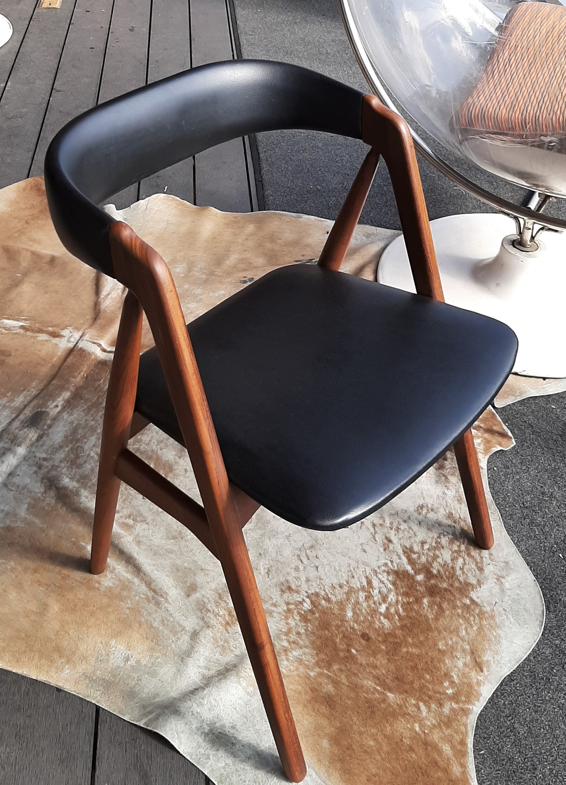 RESTORED Danish MCM Teak Compass Armchair, single, perfect - Mid Century Modern Toronto