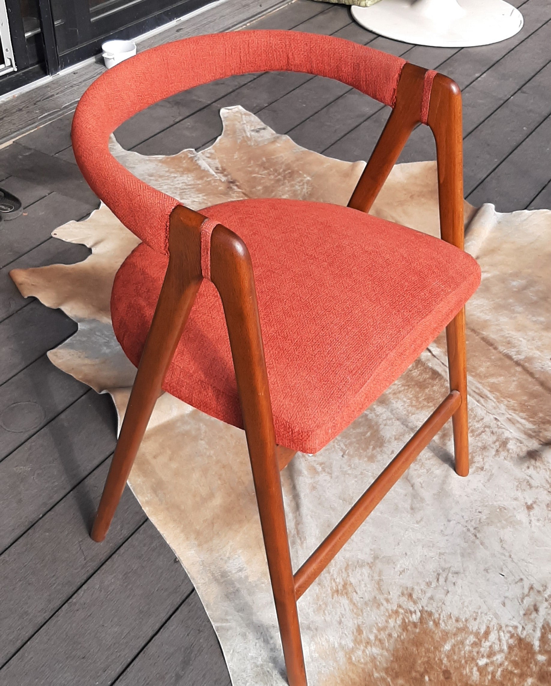 On hold***RESTORED MCM Teak Armchair, in Kai Kristiansen style, made in Italy, single, perfect - Mid Century Modern Toronto