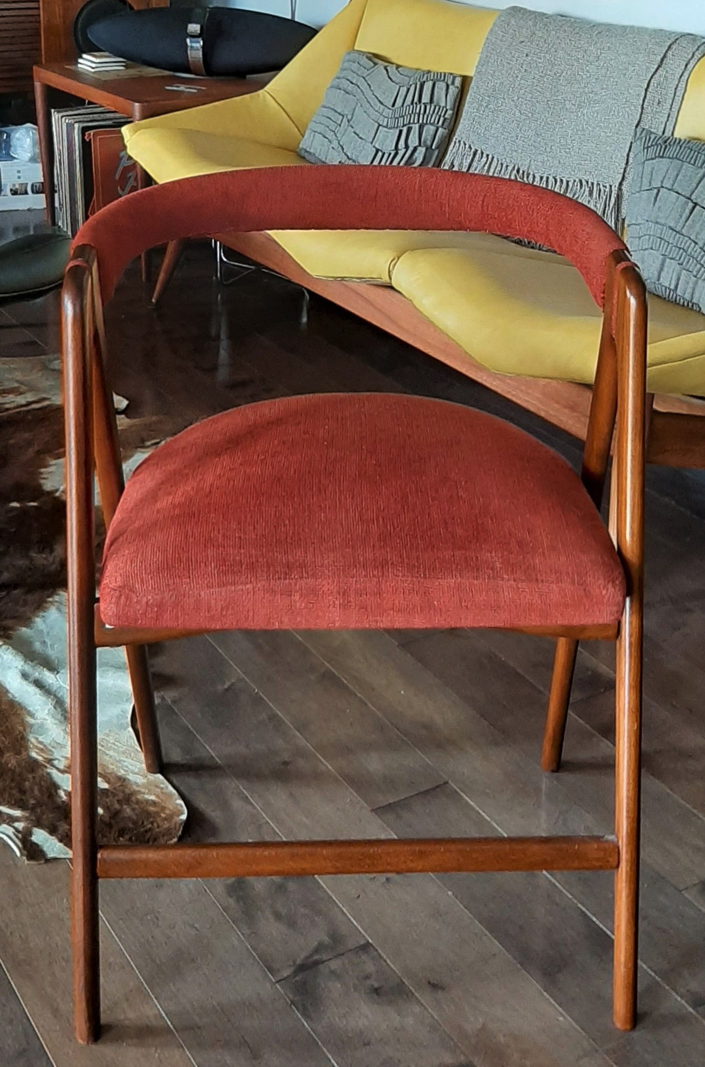 On hold***RESTORED MCM Teak Armchair, in Kai Kristiansen style, made in Italy, single, perfect - Mid Century Modern Toronto