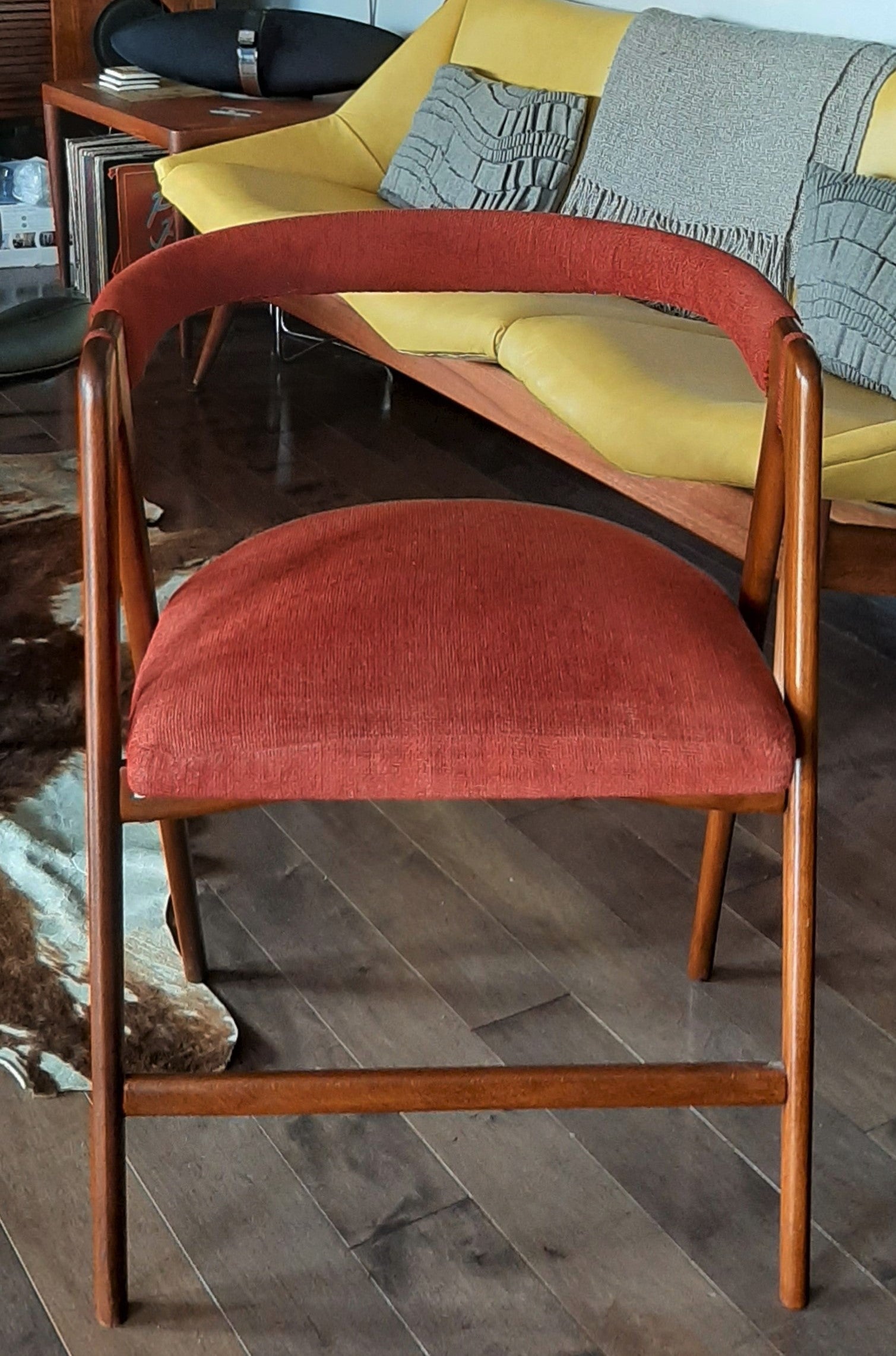 On hold***RESTORED MCM Teak Armchair, in Kai Kristiansen style, made in Italy, single, perfect - Mid Century Modern Toronto