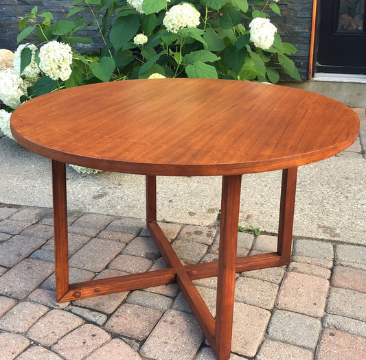 REFINISHED MCM Teak Coffee Table round 32" - Mid Century Modern Toronto