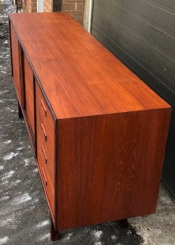 REFINISHED MCM Teak Sideboard w sliding doors & drawers by RS Associates, 72"perfect - Mid Century Modern Toronto
