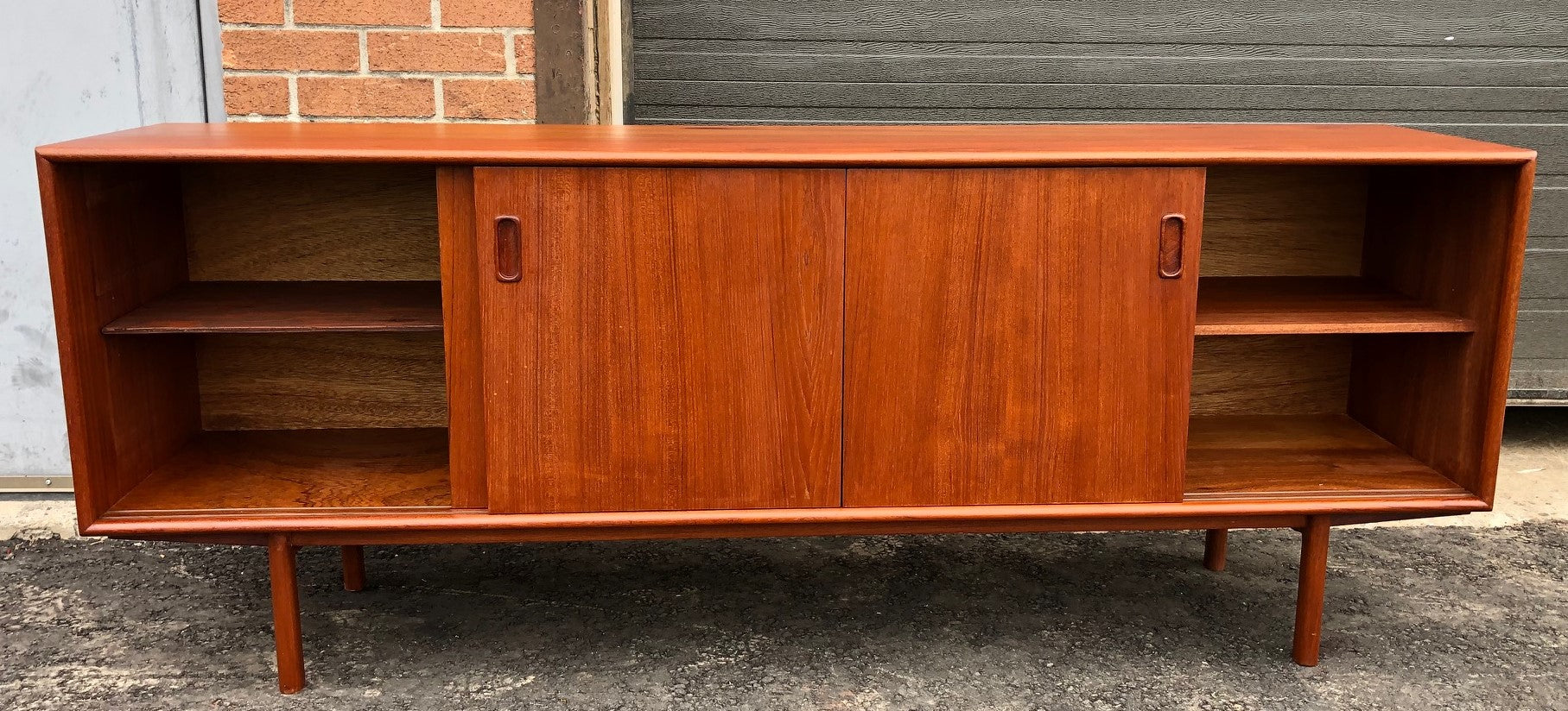 REFINISHED MCM Teak Credenza Narrow & Low profile 6 ft, PERFECT - Mid Century Modern Toronto