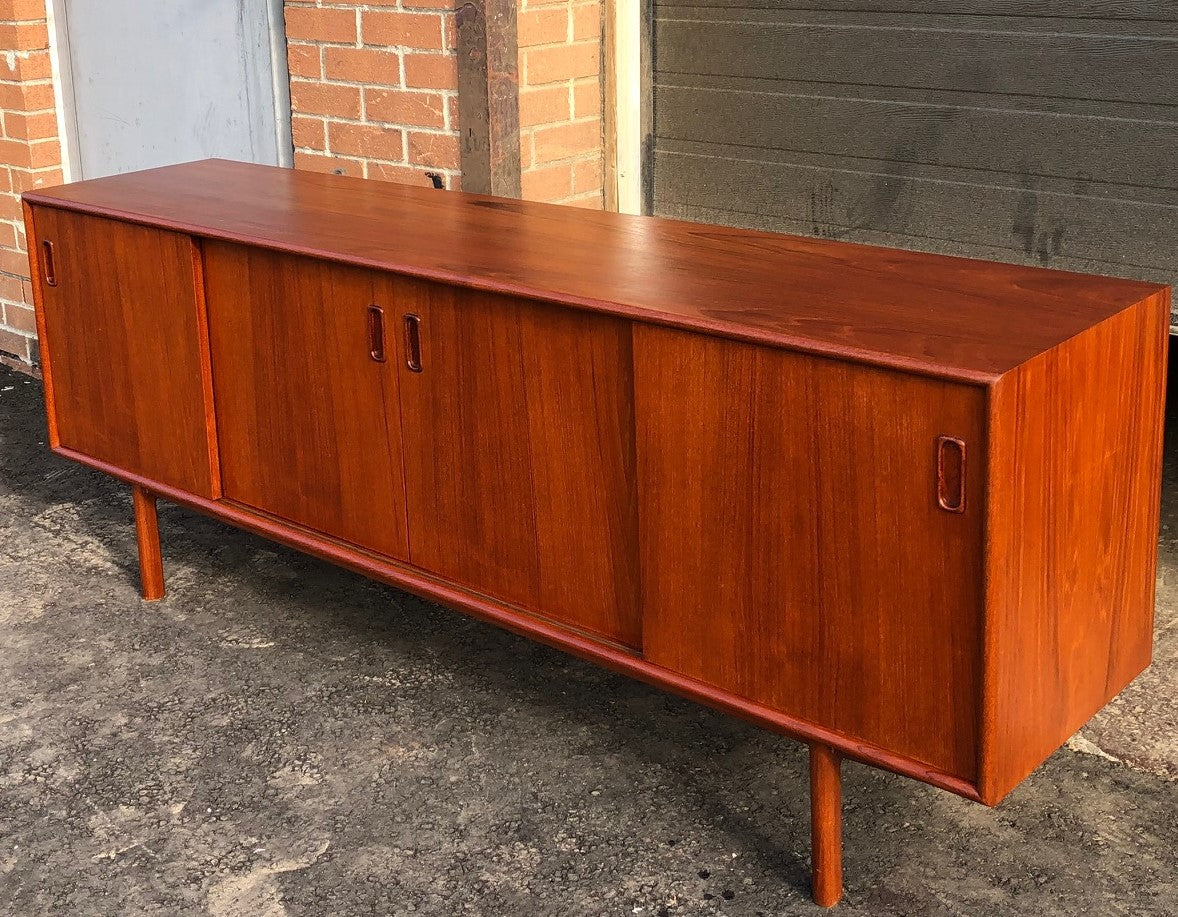REFINISHED MCM Teak Credenza Narrow & Low profile 6 ft, PERFECT - Mid Century Modern Toronto