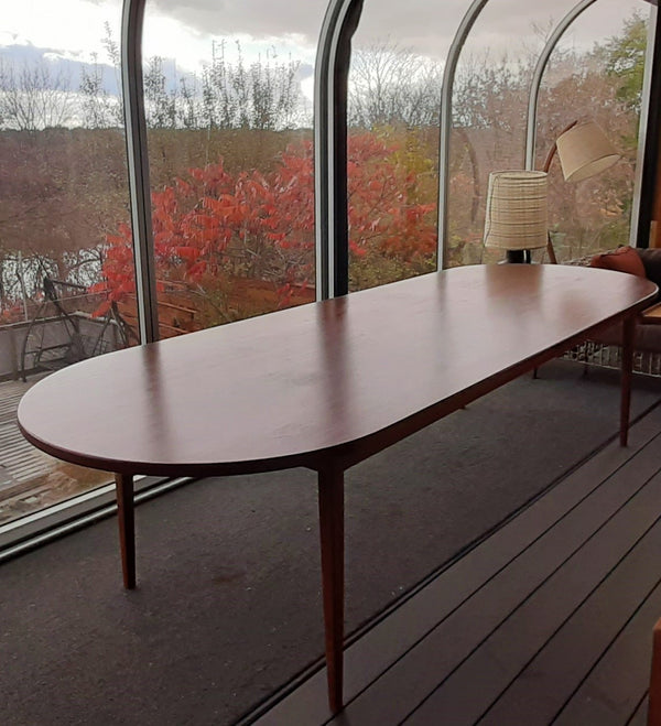 REFINISHED Unique Danish MCM Teak Table Dining or Boardroom -10 ft - Super Sale! - Mid Century Modern Toronto