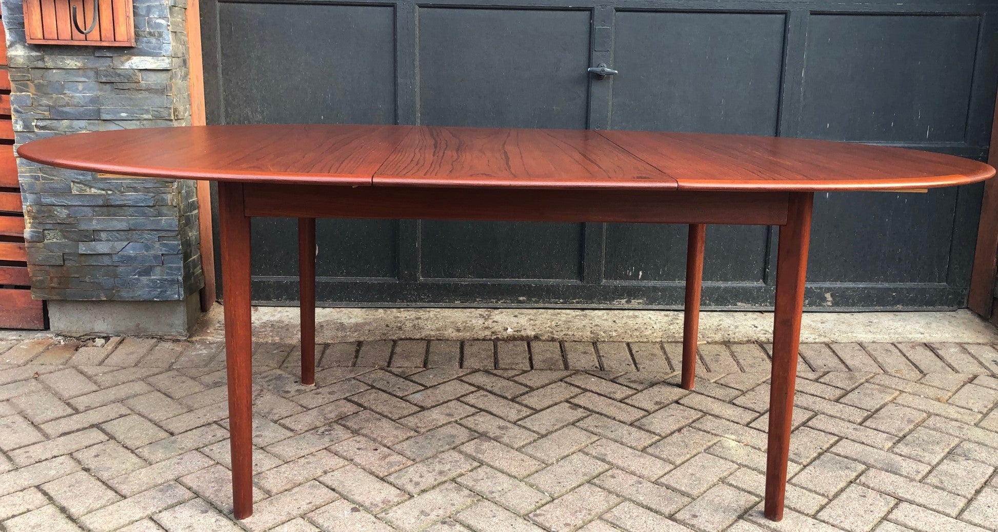 REFINISHED Oval Teak Table Extendable 63"-84", treated for durability, PERFECT - Mid Century Modern Toronto