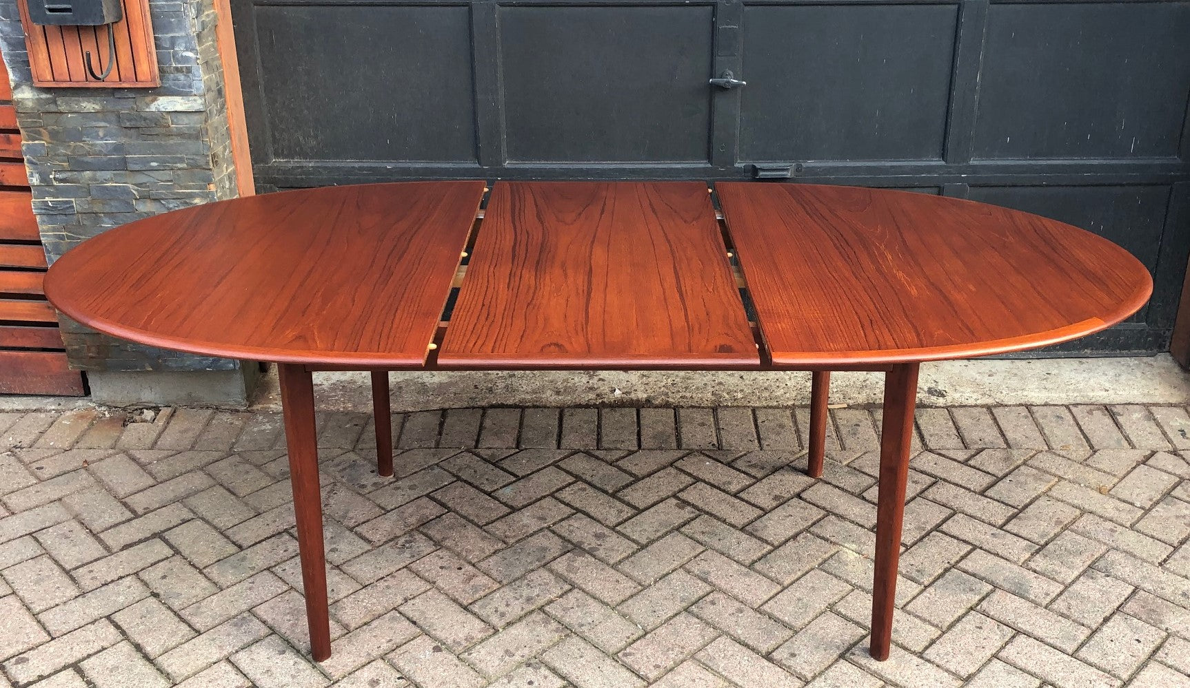 REFINISHED Oval Teak Table Extendable 63"-84", treated for durability, PERFECT - Mid Century Modern Toronto