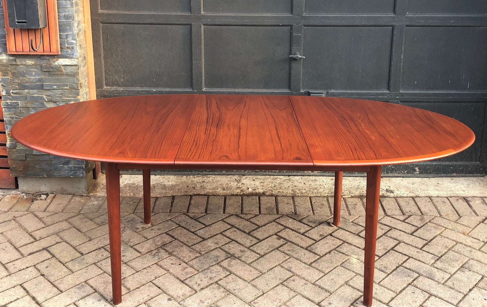 REFINISHED Oval Teak Table Extendable 63"-84", treated for durability, PERFECT - Mid Century Modern Toronto