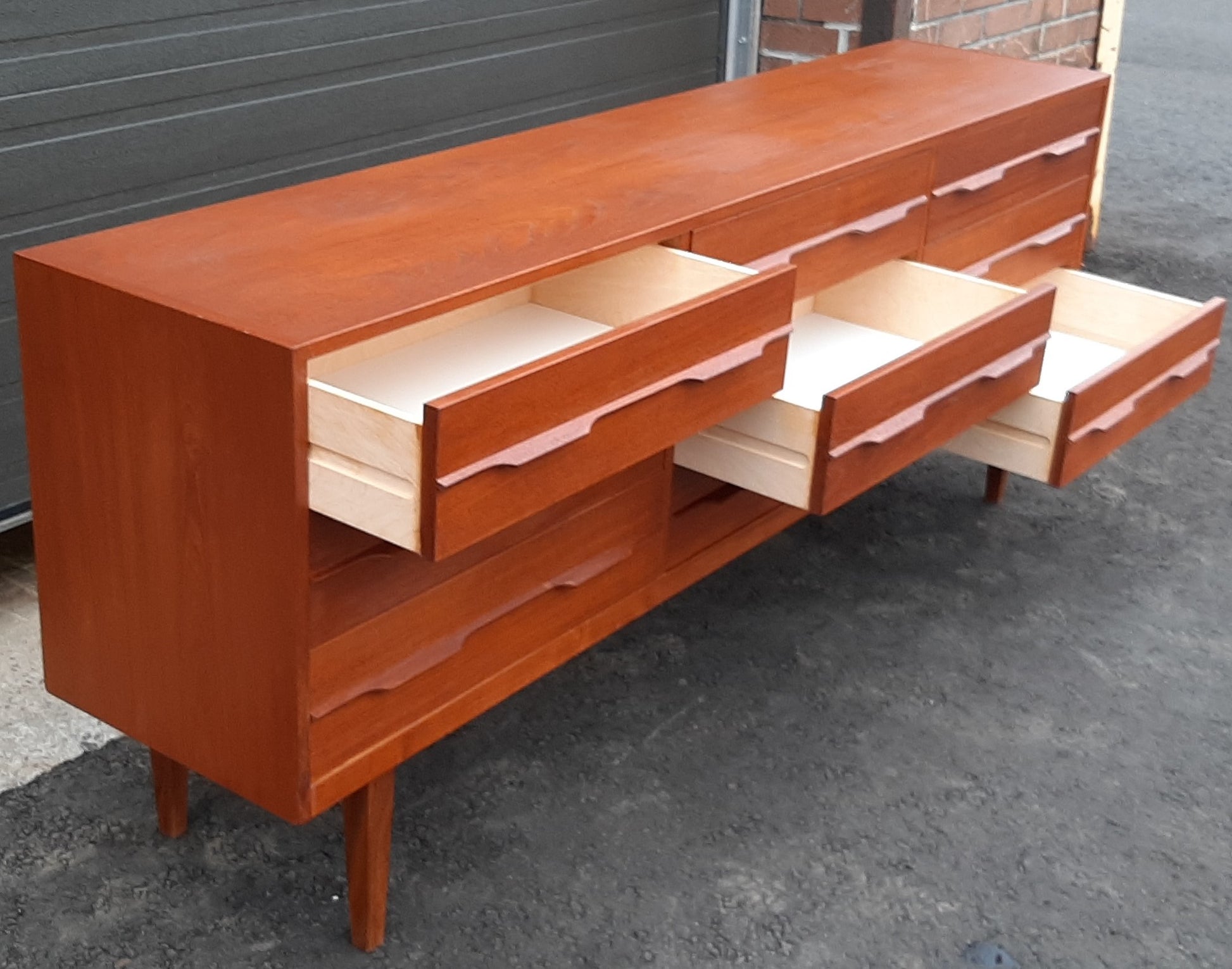 mid century modern narrow dresser Vintage Mid-Century Tall Narrow Dresser - $895