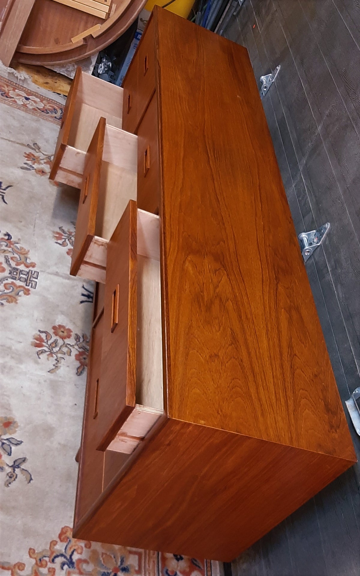 REFINISHED MCM Teak Dresser, Wardrobe, Queen Bed w floating nightstands PERFECT - Mid Century Modern Toronto