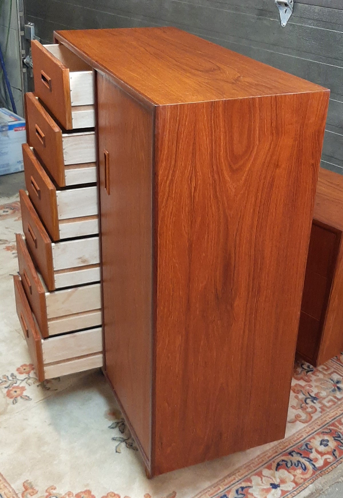 REFINISHED MCM Teak Dresser, Wardrobe, Queen Bed w floating nightstands PERFECT - Mid Century Modern Toronto