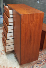 REFINISHED MCM Teak Dresser, Wardrobe, Queen Bed w floating nightstands PERFECT - Mid Century Modern Toronto 7