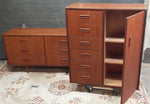 REFINISHED MCM Teak Dresser, Wardrobe, Queen Bed w floating nightstands PERFECT - Mid Century Modern Toronto 5