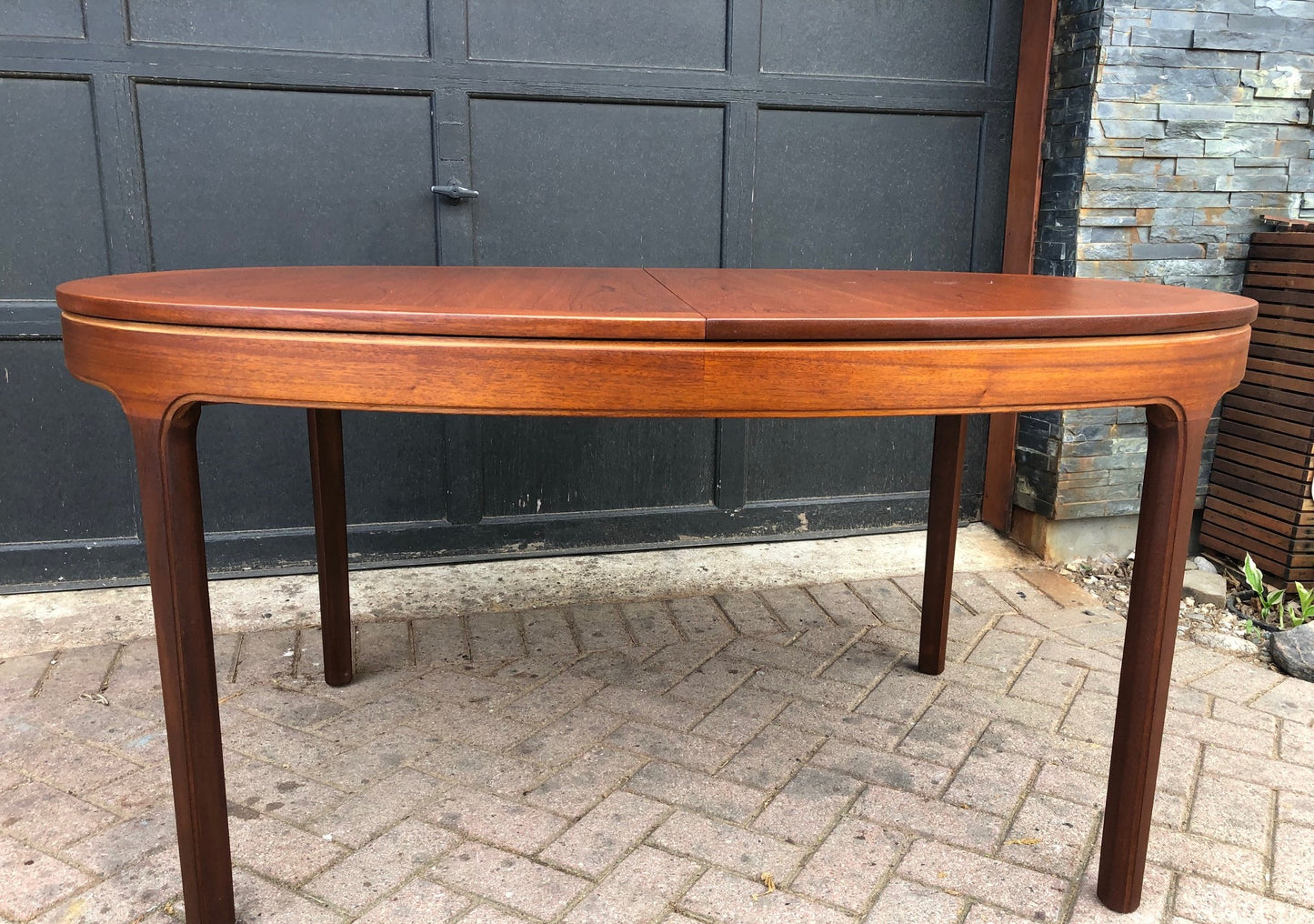 REFINISHED MCM Teak Table Oval by Nathan with butterfly extension 60"-82" PERFECT, treated for durability - Mid Century Modern Toronto