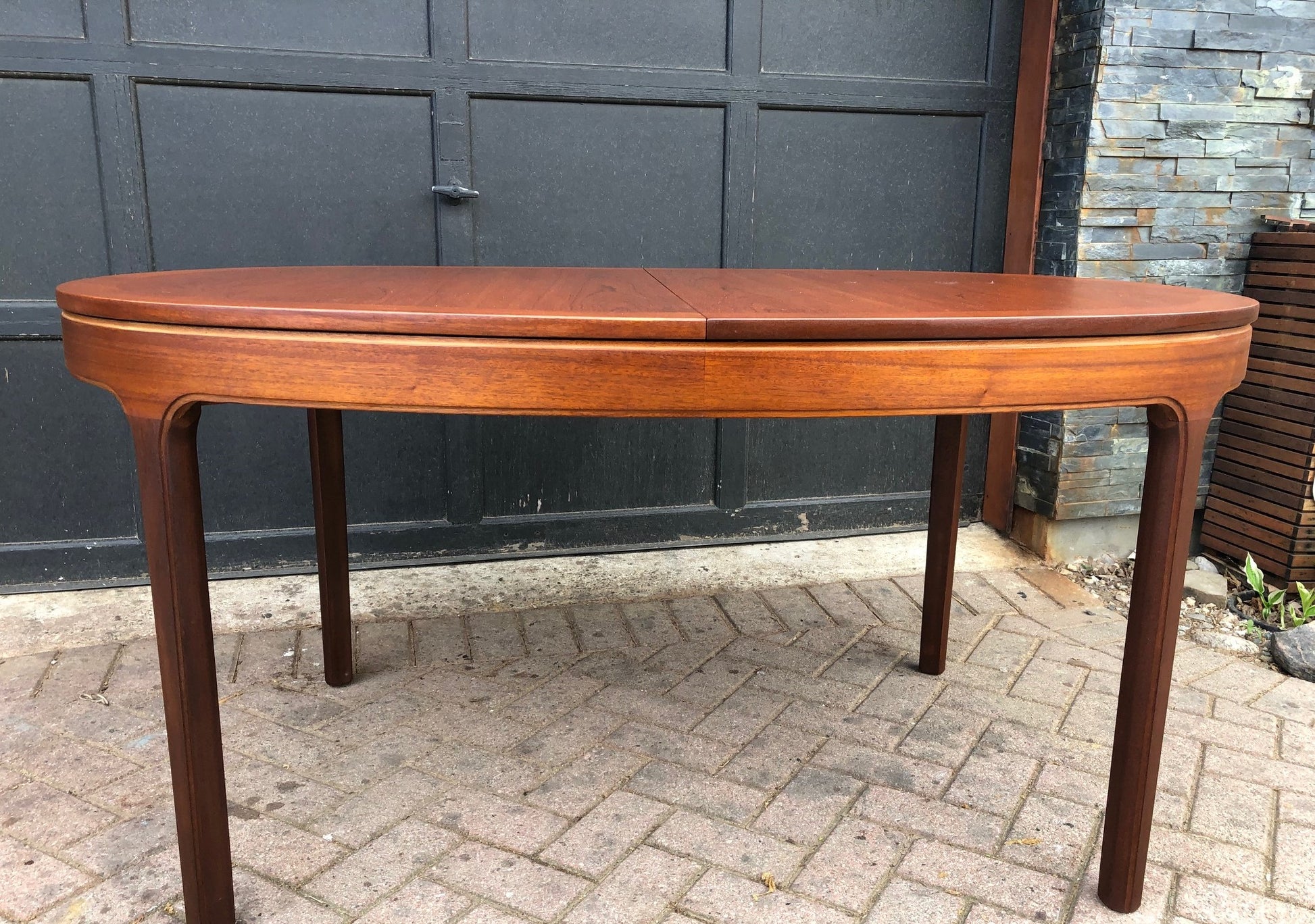 REFINISHED MCM Teak Table Oval by Nathan with butterfly extension 60"-82" PERFECT, treated for durability - Mid Century Modern Toronto
