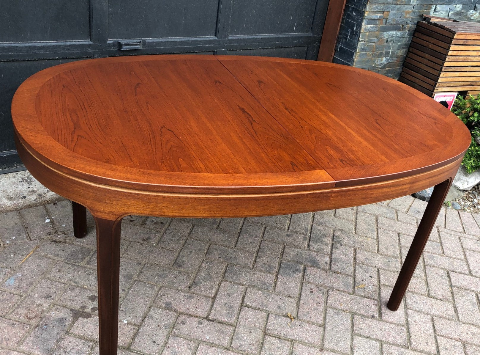 REFINISHED MCM Teak Table Oval by Nathan with butterfly extension 60"-82" PERFECT, treated for durability - Mid Century Modern Toronto