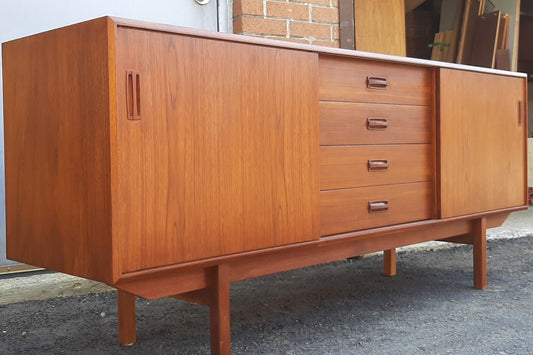 ON HOLD ***REFINISHED Danish MCM Teak Credenza Sideboard, 72", perfect - Mid Century Modern Toronto