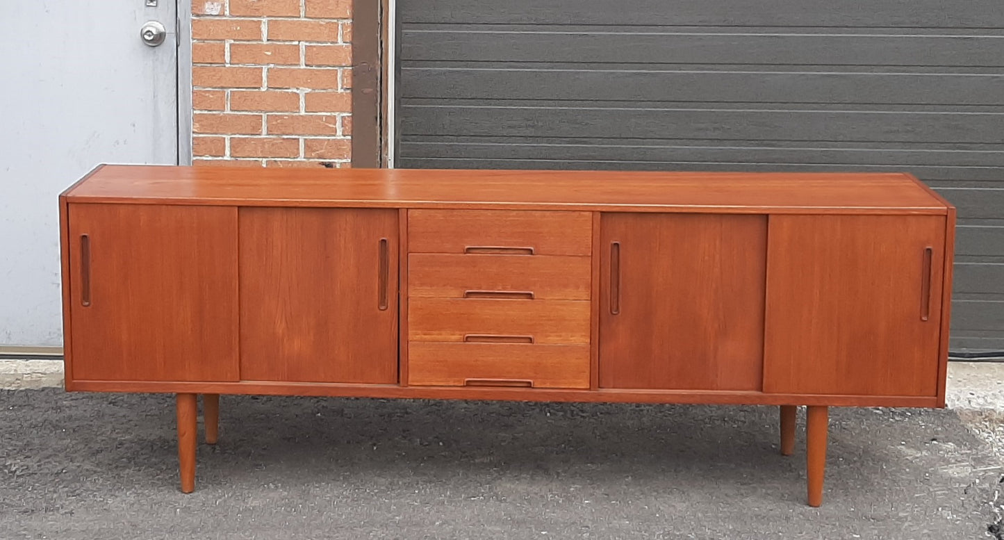 REFINISHED MCM Teak Credenza Sideboard GIGANT by Nils Jonnson for TROEDS 87" PERFECT - Mid Century Modern Toronto