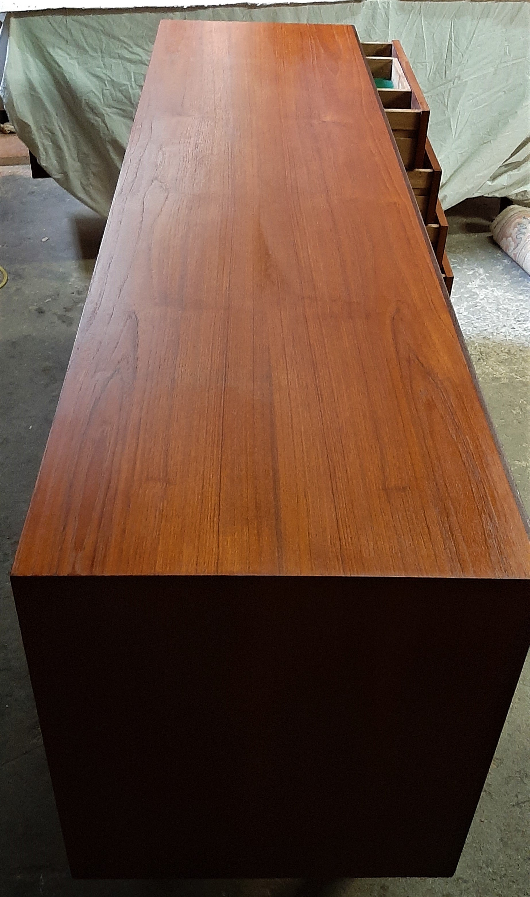 REFINISHED MCM Teak Sideboard w sliding doors & drawers by RS Associates, 72"perfect - Mid Century Modern Toronto